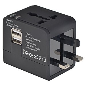 All In One International Power Plug Adapter and USB Charger